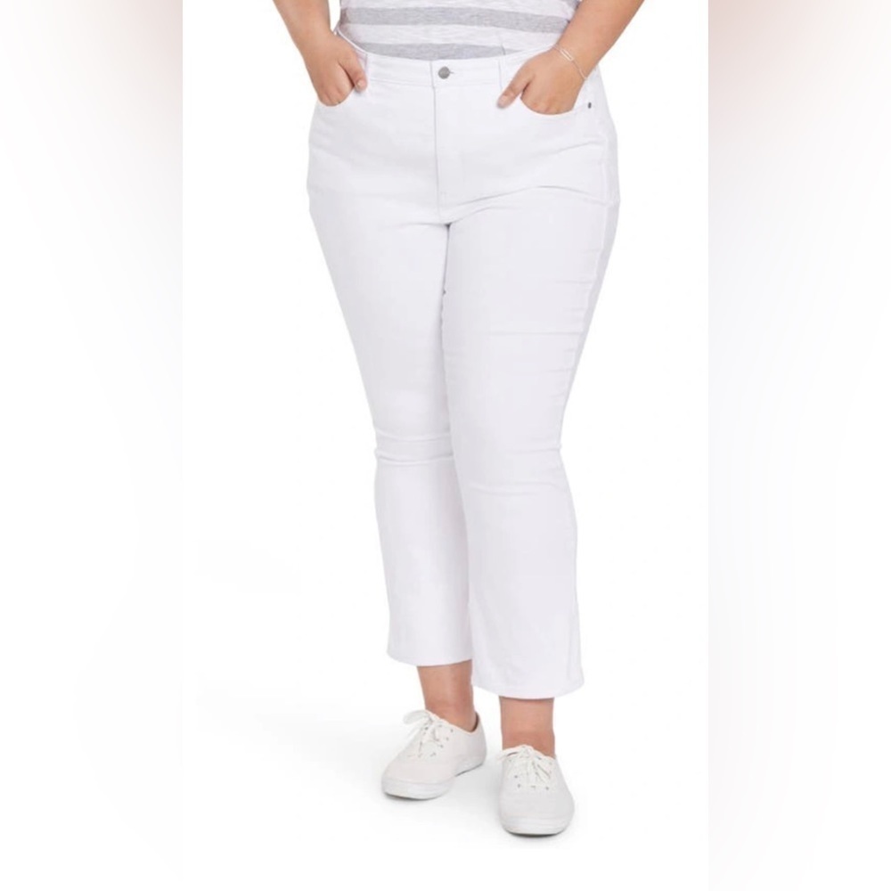 NYDJ SLIM ANKLE BOOTCUT WHITE JEANS 24W NEW WITH TAGS